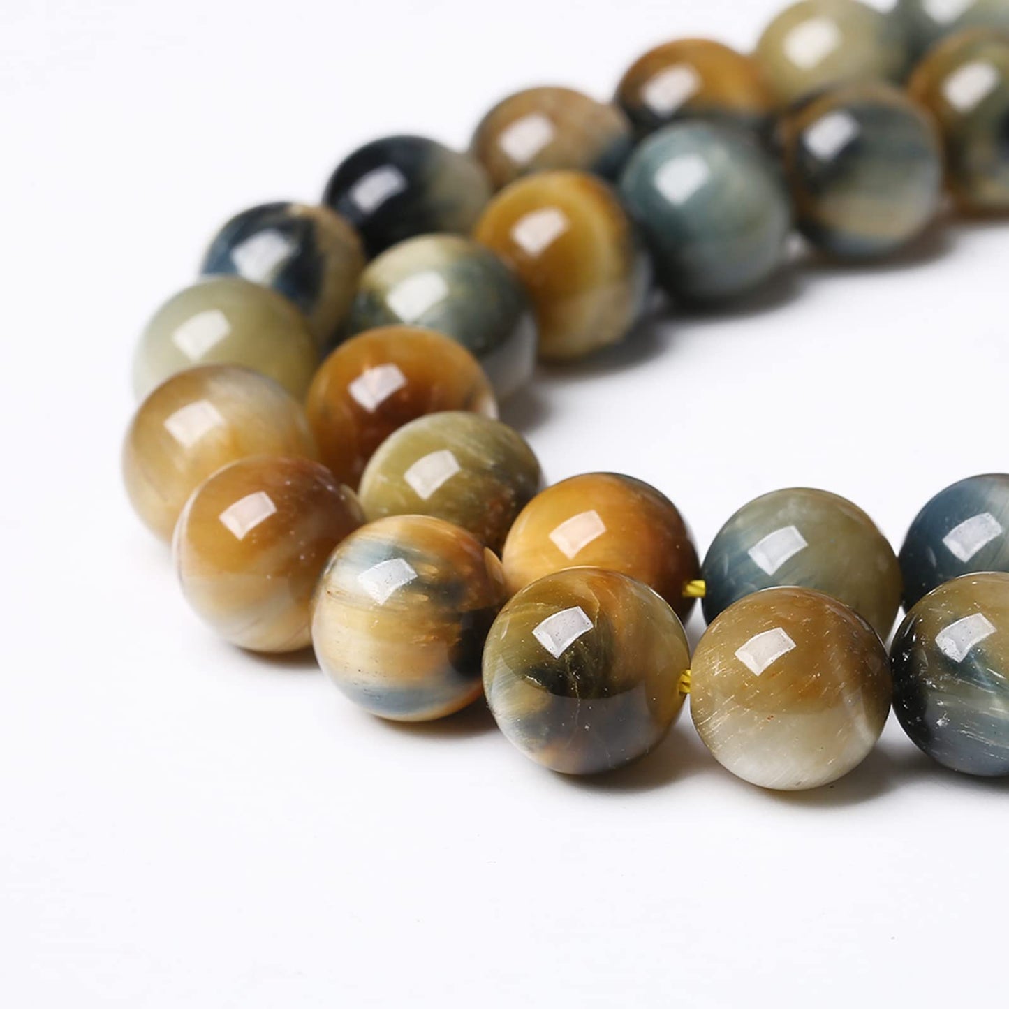 AAAAA Tiger Eye Beads for Jewelry Making - 6mm, 60pcs Natural Stone Semi-Precious Round Smooth Gemstones Loose Spacer Beads