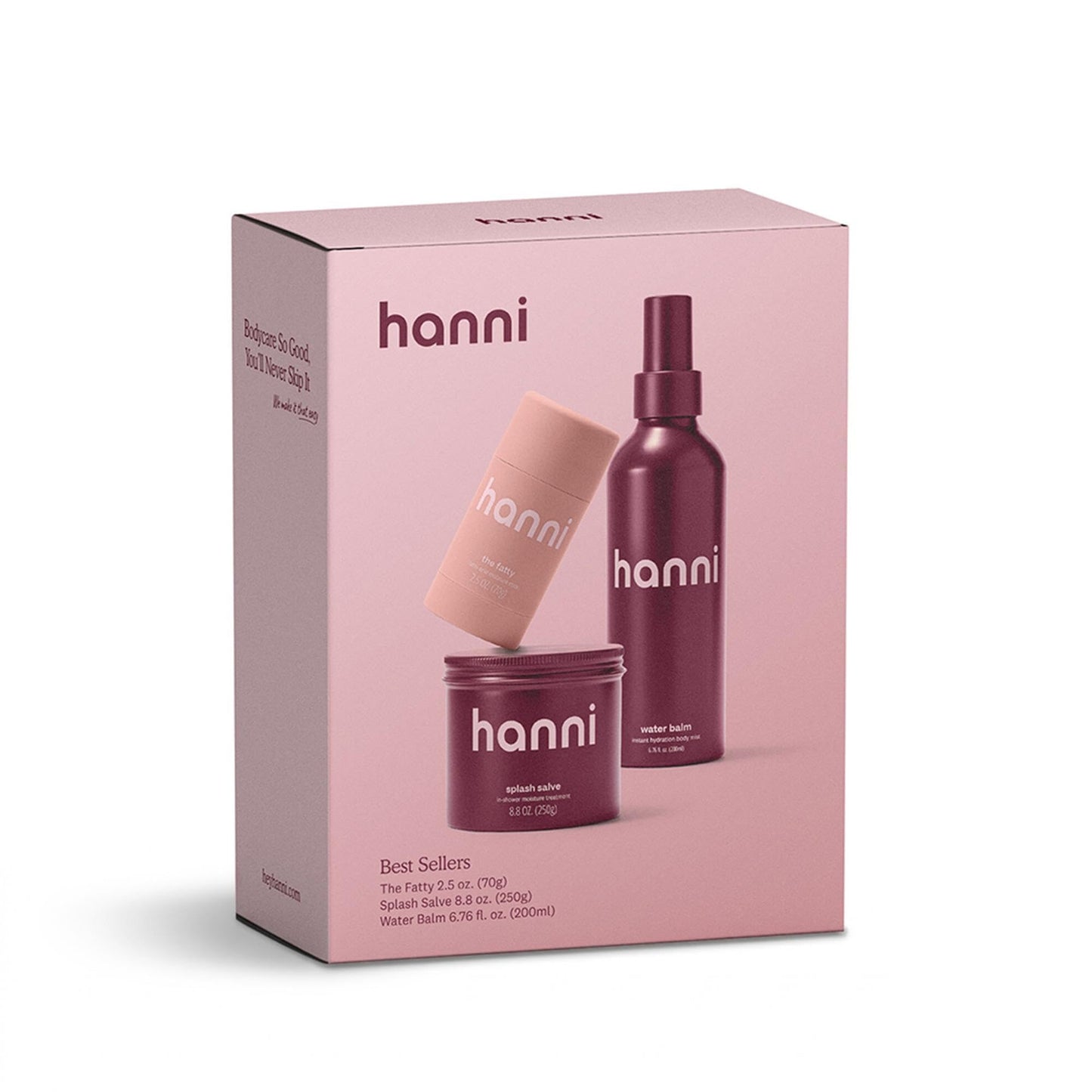 HANNI Gift Set Trio | Including Splash Salve, Water Balm & Fatty, Moisturizing and Hydrating Best Sellers