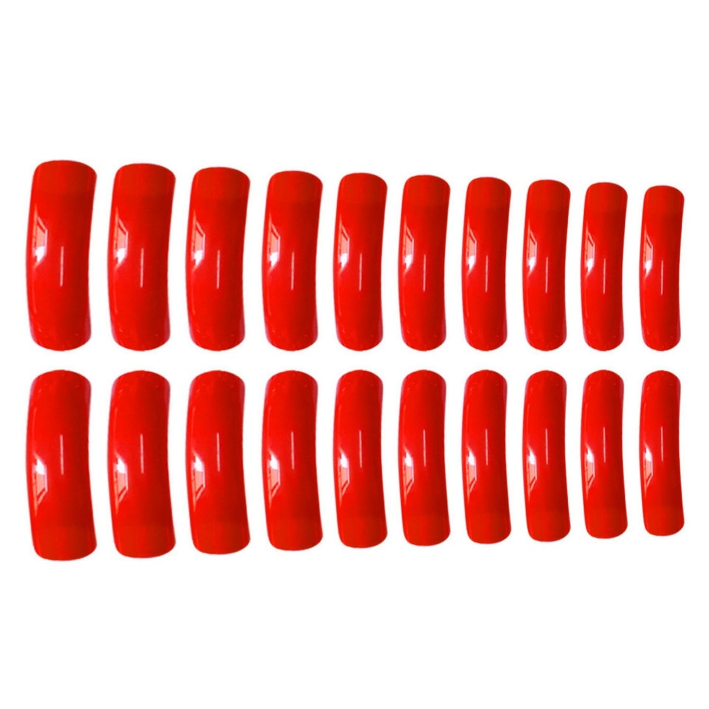Curved Press on Nails Extra Long Fake Nails Red Full Cover Square Stick on Nail Glossy Acrylic Glue on Nails Curve Finger Manicure for Women Girls Art DIY False Nail 24pcs