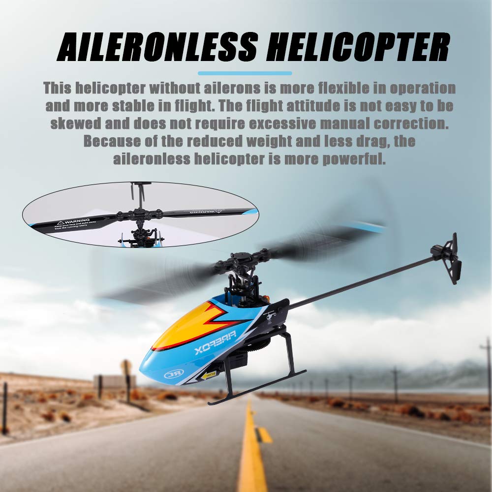 GoolRC C129 RC Helicopter for Adults, 4 Channel 2.4Ghz Remote Control Helicopter with 6-Axis Gyro, Aileronless RC Aircraft with Altitude Hold and 3 Batteries (Blue)