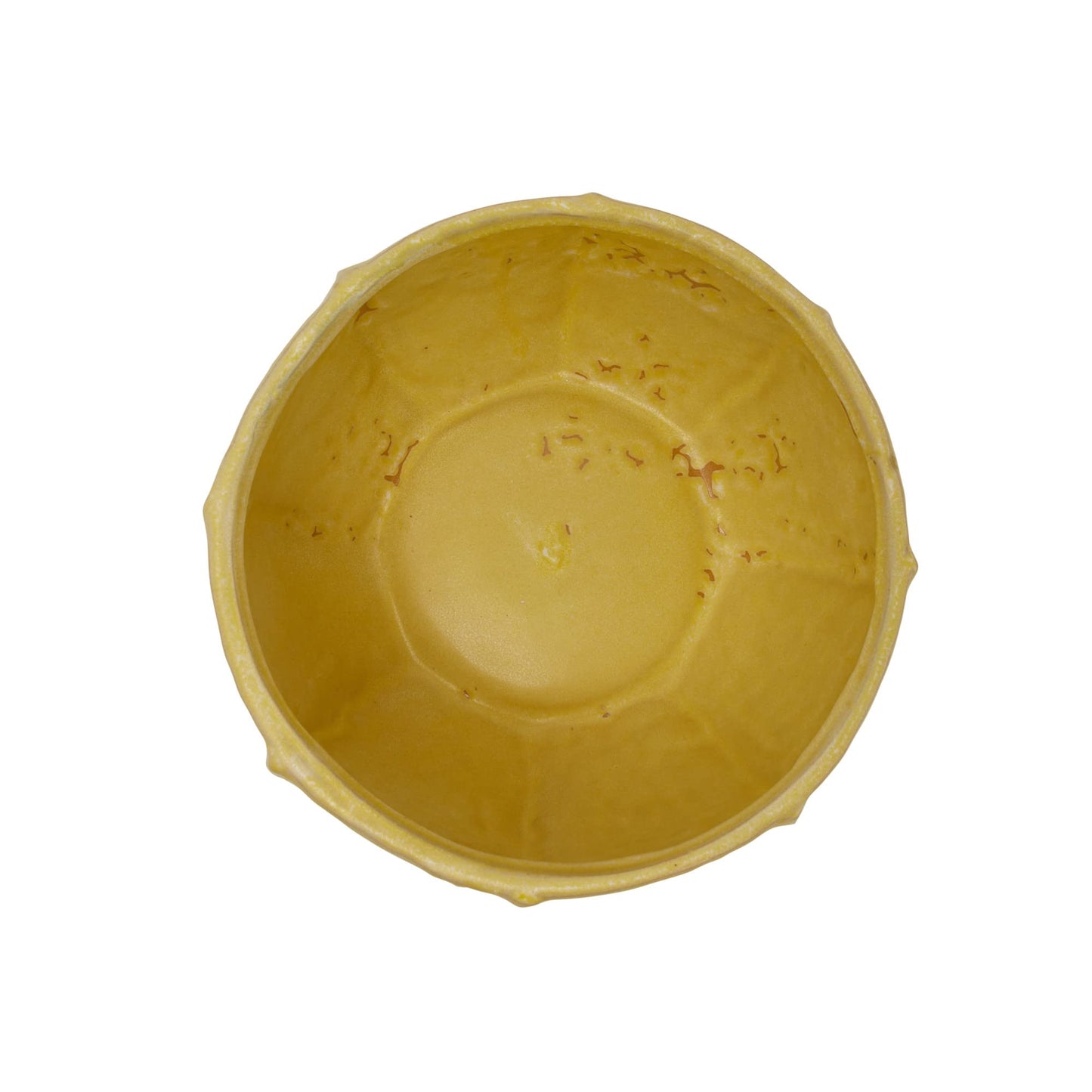 Creative Co-Op Stoneware Planter with Organically Shaped Detail, Yellow