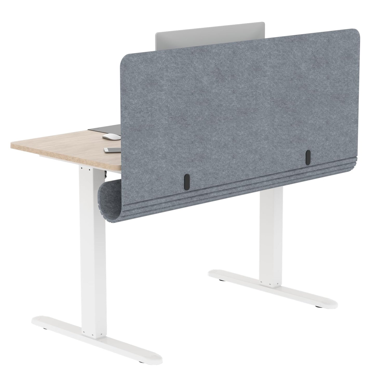 ERGO COLLECT Desk Privacy Panel with Wire Management, 47.2 x 22.5 inch Sound Absorbing Felt Cubicle Desk Divider with Hidden Cord Organizer, Clamp or Screw Mount, Acoustic Partition for Office & Home