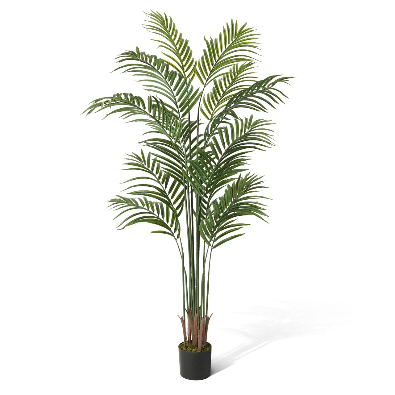 CAPHAUS 5FT Tall Artificial Palm Tree Indoor - Large Fake Palm Plant for Living Room, Realistic Faux Tree UV Resistant Low Maintenance for Home Office Decor (13 Trunks)