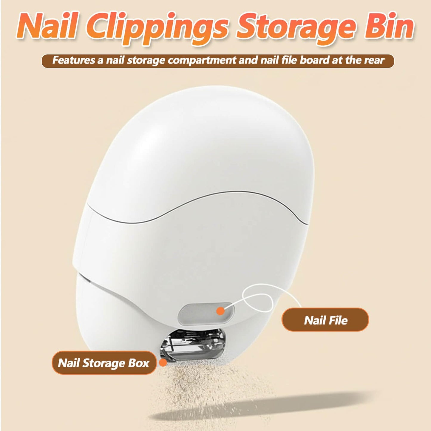 3 in 1 Electric Nail Clippers,Nail Trimmer with Cocoon Removing Function,Nail Scraps Storage,Nail Care Tool with 3 Adjustable Speeds,Automatic Electric Toenail Clippers for Seniors,Kids,Adults (White)