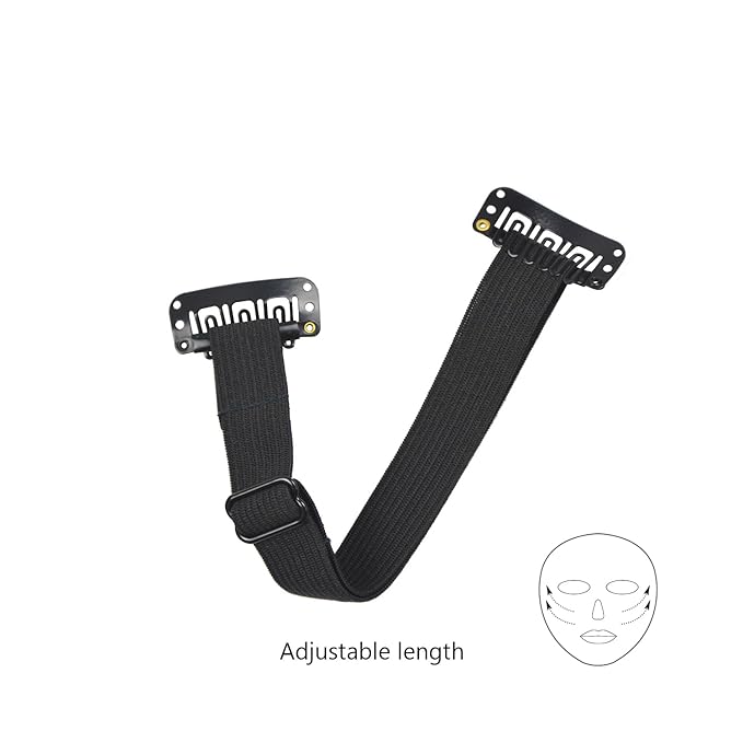 4 Pcs Facelift Bands with Clips Invisible Face Stretching Lifting Strap Adjustable Elastic Band Face Slimming Band (18cm Black Single Bands)