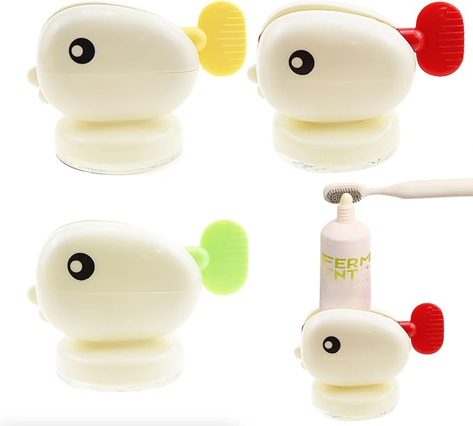 3Pcs Toothpaste Squeezer, Cut Whale Shape Rolling Toothpaste Tube Squeezer Dispenser Suction Cup Toothpaste Dispenser， Toothpaste Clip Holders for Family and Friends