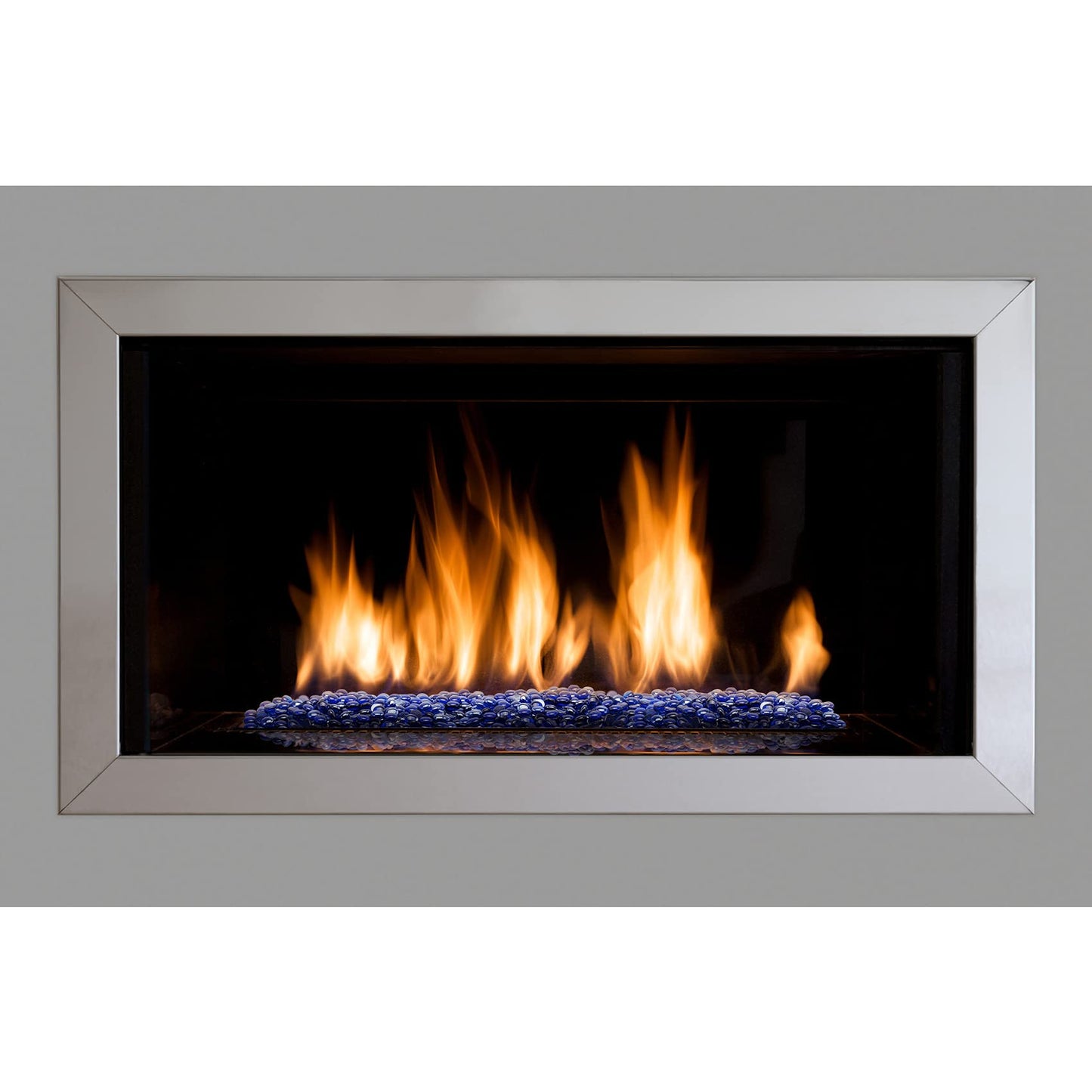 Stanbroil 10-Pound Fire Glass Beads - 1/2 inch Luster Fire Glass Drops for Fireplace Fire Pit | Gas Log Sets | Landscaping | Fish Tank, Royal Cobalt Blue Luster