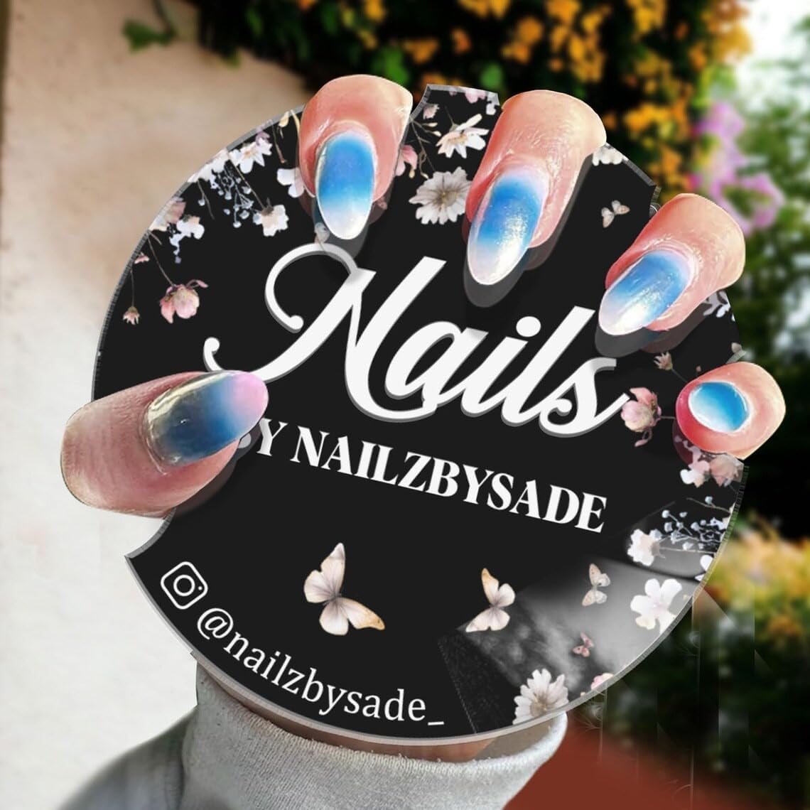 Acrylic Nail Photo Prop for Salons & Artists, Personalised Discs, 4'' Nail Artist Gifts, Advertising Tool, Tech Prop (Style 4)