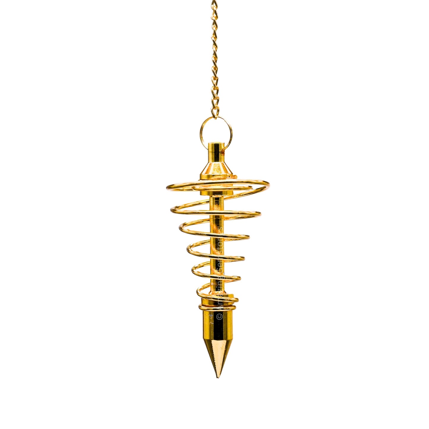 Amazing Gemstone Healing Metal Pendulums for Divination, Gold Spiral Open Chamber Steel Copper Pendulum High Energy Pendulo de Bronce Pendulos de Mesa MP2