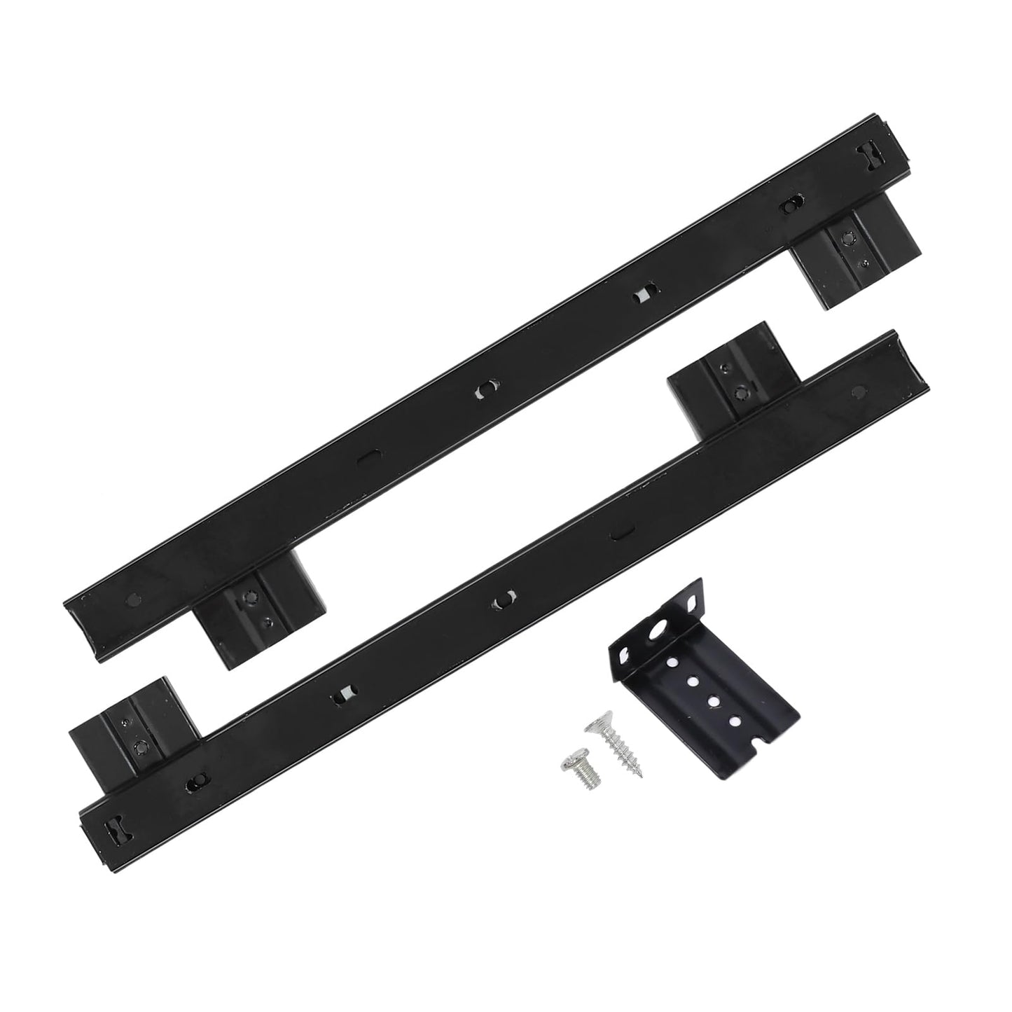 Veemoon Under Desk Keyboard Sliding Rails, 14-23 Inch Ball Bearing Slides Hardware Kit Pull Out Computer Keyboard Tray Slides Adjustable Hanging Rail Bracket Telescopic Drawer Runners (27MM Width)