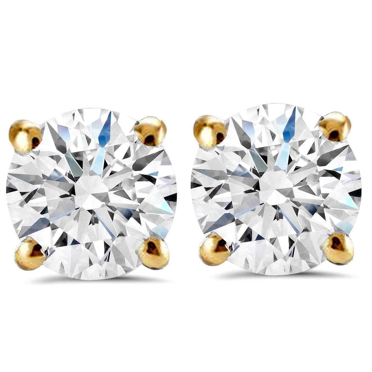 Pompeii 1 Carat (ctw) Diamond Studs in 14k Yellow Gold Lab Grown (HI,VS)