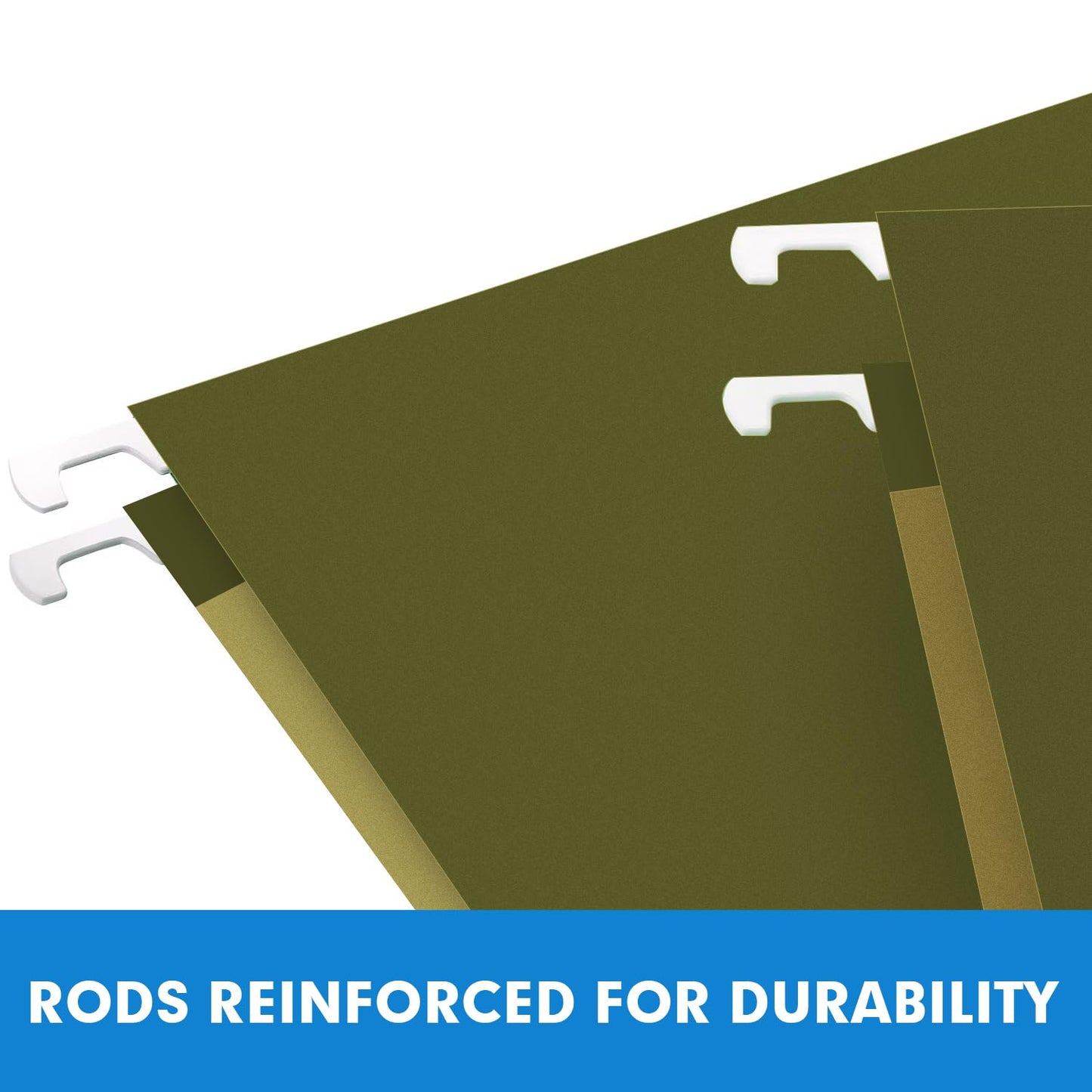 Hanging File Folders, RAZCC 60 Pack Reinforced Hanging Folders Letter Size, Designed for Bulky Files, Filing Cabinet, Adjustable Tabs, Green