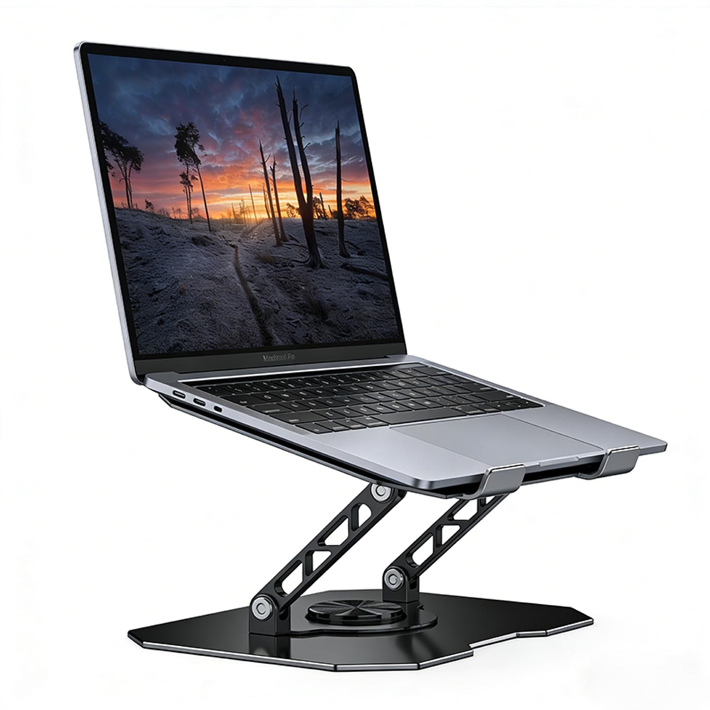 360° Rotating Laptop Stand for Desk, Heavy Duty Solid Steel Ergonomic Laptop Riser, Foldable Portable Computer Holder, Stable Adjustable Stand Compatible with MacBook Air/Pro 10-16 Inch Laptops