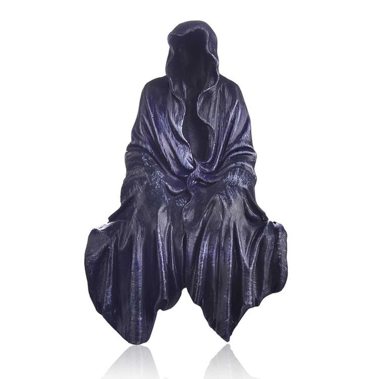 Grim Reaper Statue, Resin Gothic Throne Suriel Statue, Goth Acotar Bookshelf Decor Figurine Fantasy, Small Black Ghost Shelves Figure for Halloween Home Garden Sculpture (Death Sculpture 2PC)
