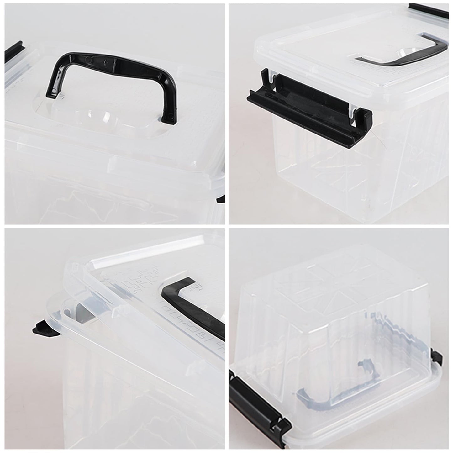Anbers 3 Quart Small Clear Storage Box with Lid, Set of 6