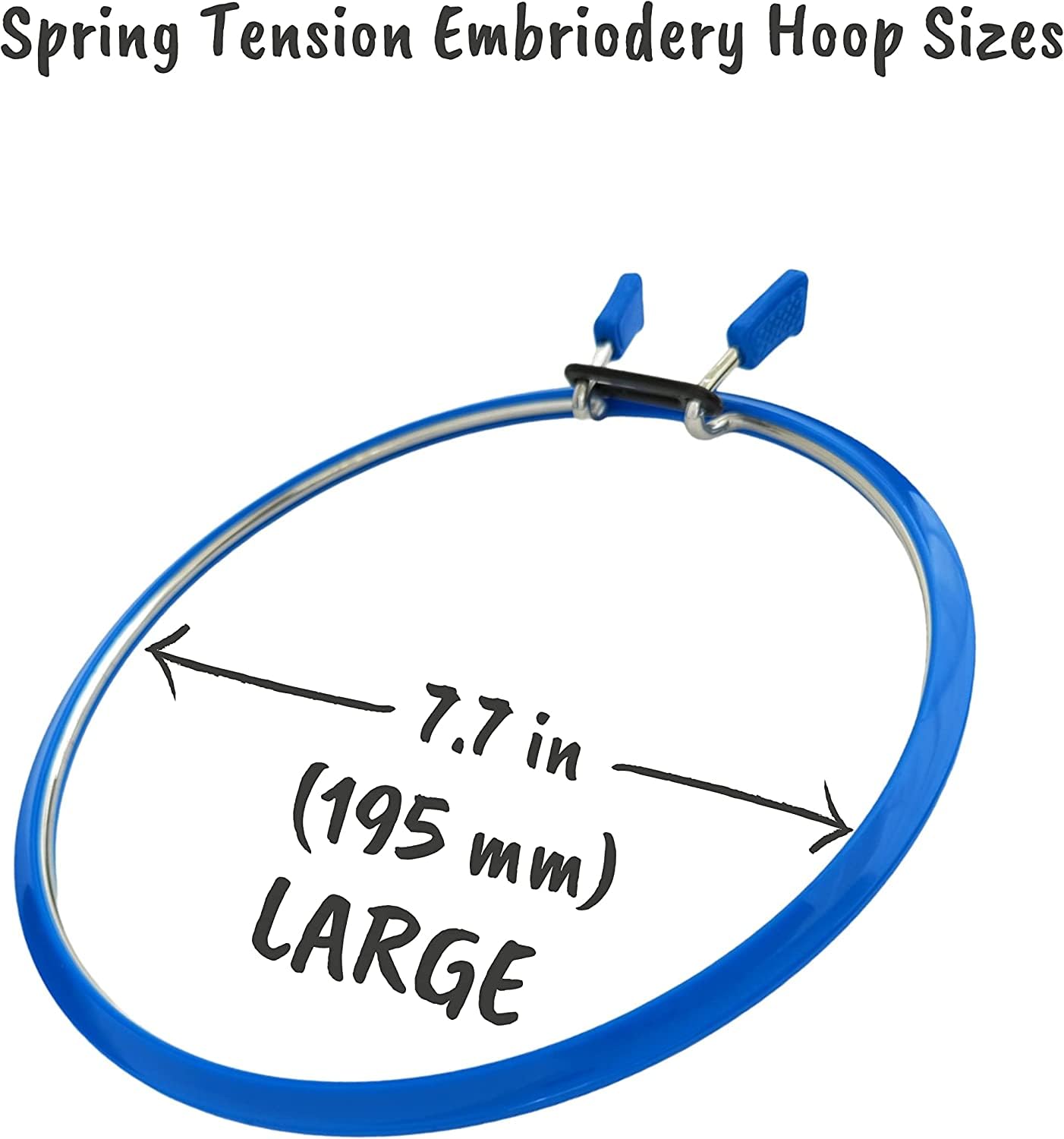 Nurge Premium Quality, Metal Spring Tension Embroidery Hoops, Cross Stich Hoop, Darning Hoops, Embroidery Tension Shed (Blue, Siz Mix)