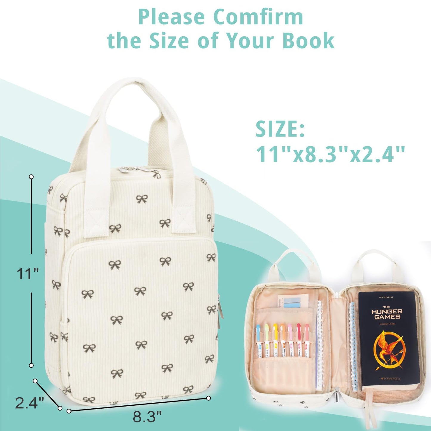 Bunnychill Bible Cover for Women, Bible Case,Carrying Bible Bag Scripture Case Church Bag Bible Protective with Font & Back Zippered Pocket
