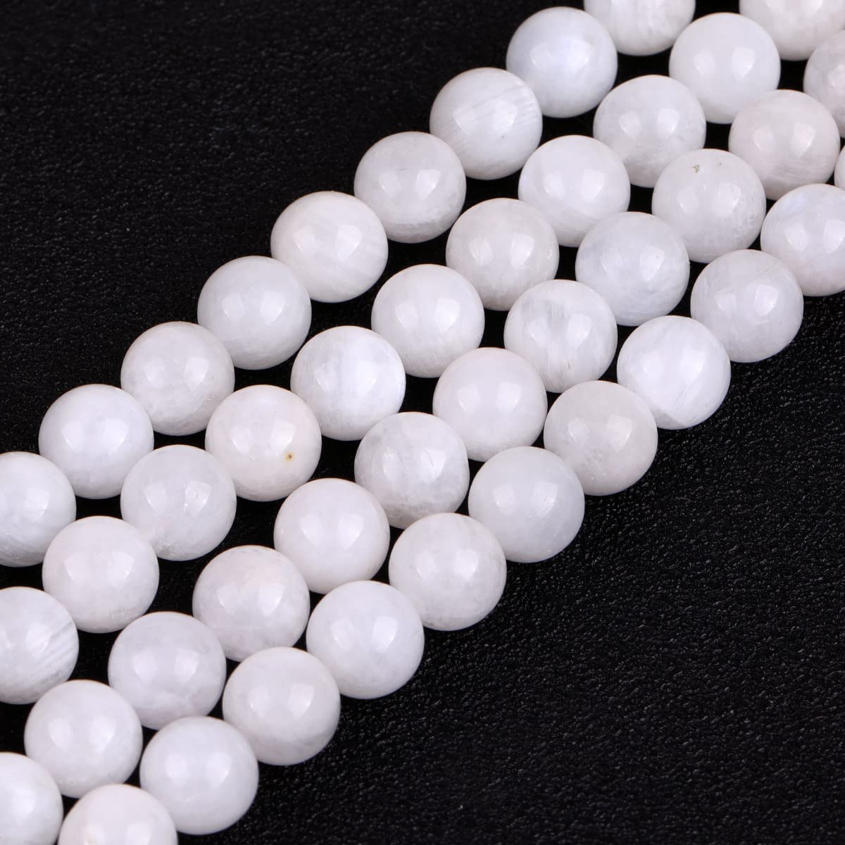 Gem-Inside 8MM Natural Stone Blue Rainbow Moonstone Gemstone Round Loose Beads for Jewelry Making 15"