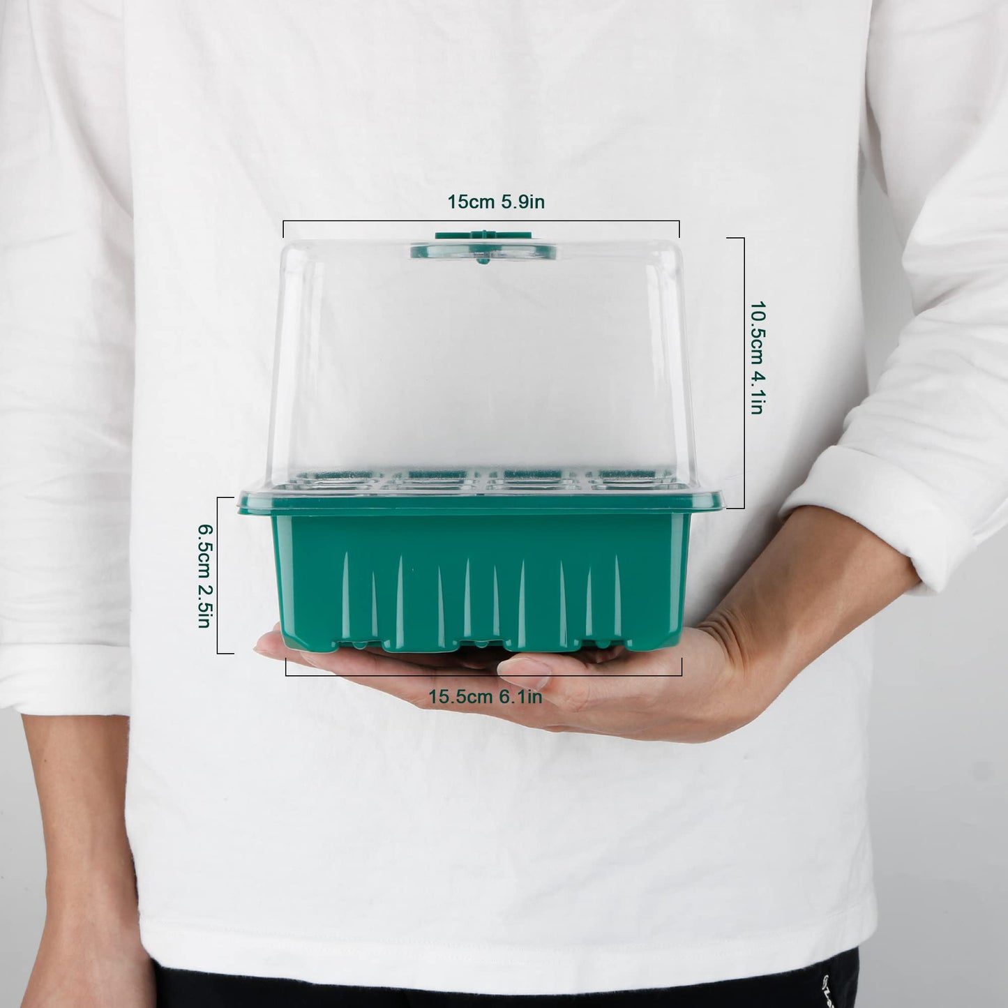 NEWKITS Seed Starter Tray with Grow Light, Seed Starter Kit, Plant Germination Starting Trays with Humidity Dome and Base for Greenhouse Grow Wheatgrass Hydroponic(12 Cells per Tray)