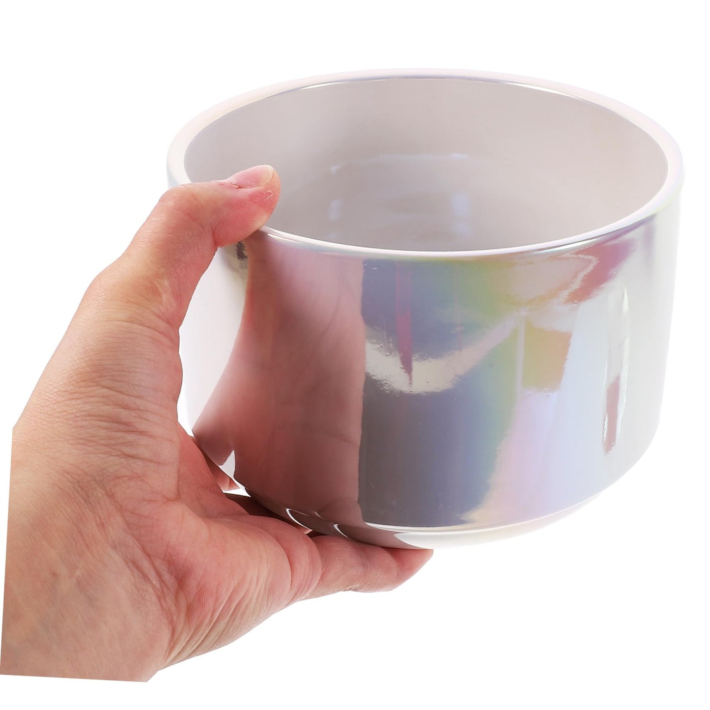 Garneck Ceramic Flower Pot Iridescent Succulent Planter for Home Desktop Decoration Cactus Succulent Holder with Drainage for Indoor Use