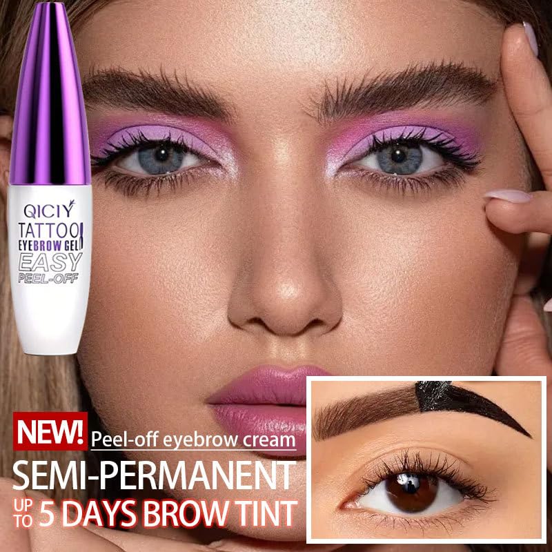 2pcs Dark Brown Tattoo Eyebrow Gel Tinting, Waterproof & Transfer-proof for Fuller Brows, Suitable for All Skin Types (Brown, 2Pcs)