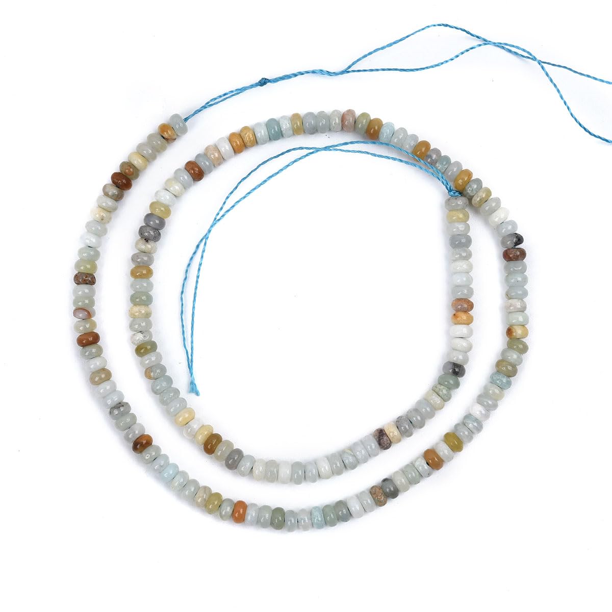 160pcs 4x2mm Natural Amazonite Disk Rondelle Spacer Stone Semi Precious Gemstone Loose Beads for Jewelry Making 15 Inch