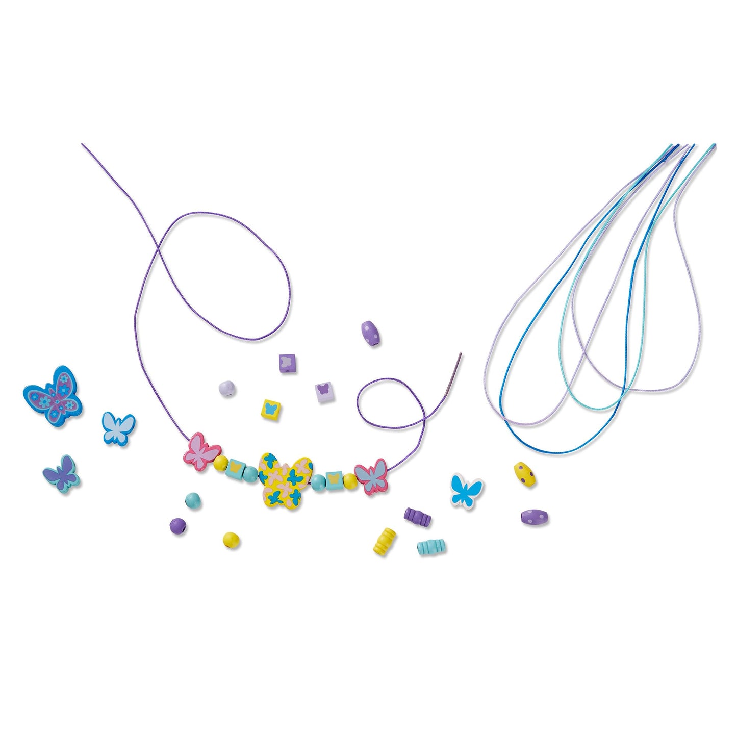 Melissa & Doug Created by Me! Butterfly Beads Wooden Bead Kit, 150+ Beads for Jewelry-Making