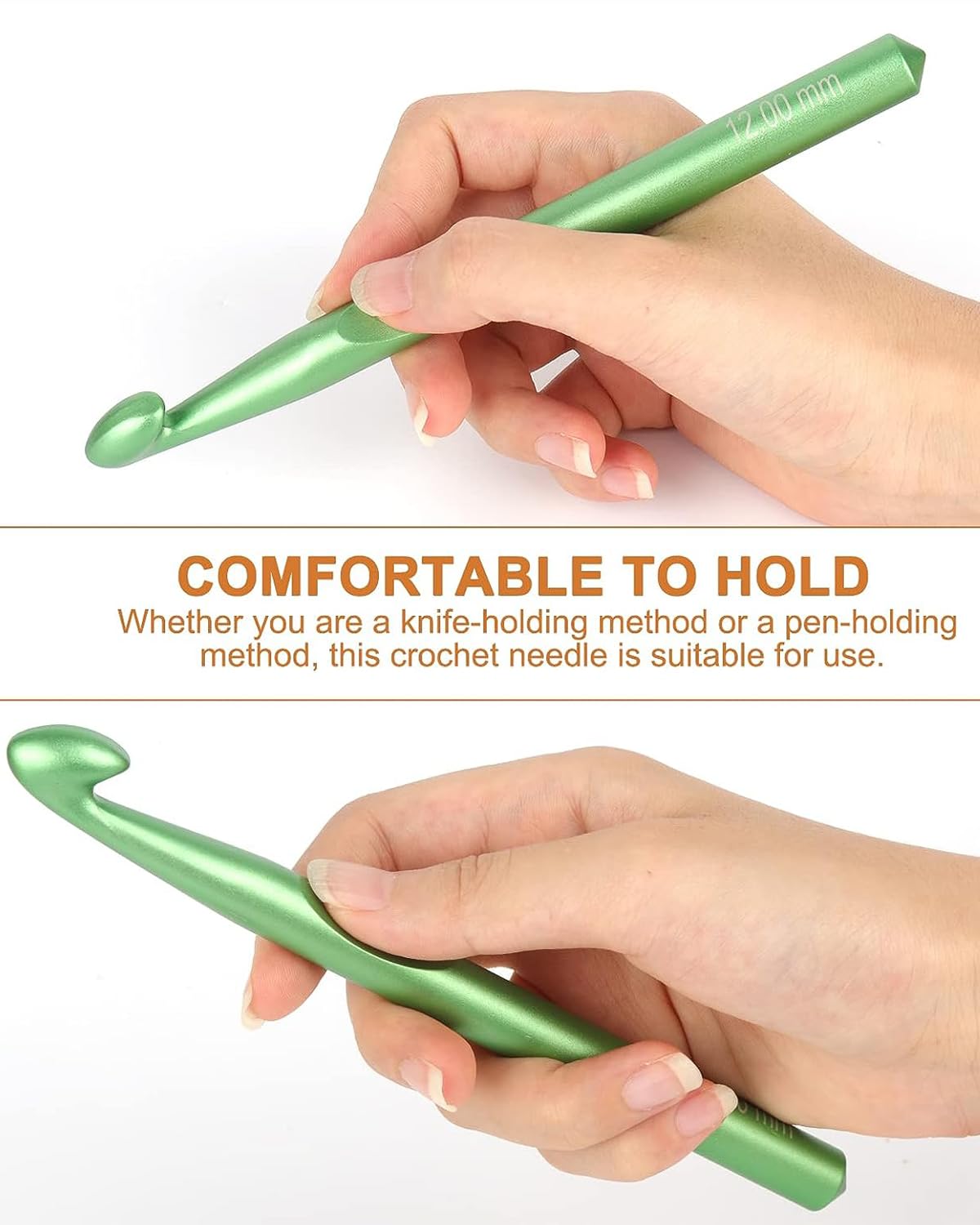 Aeelike Large Aluminum Crochet Hooks Huge Metal Crochet Hook Set - Crochet Needles for Thick Bulky Yarn Blankets - Beginners Big Crochet Set Size 6.5mm 7mm 8mm 9mm 10mm 12mm 15mm
