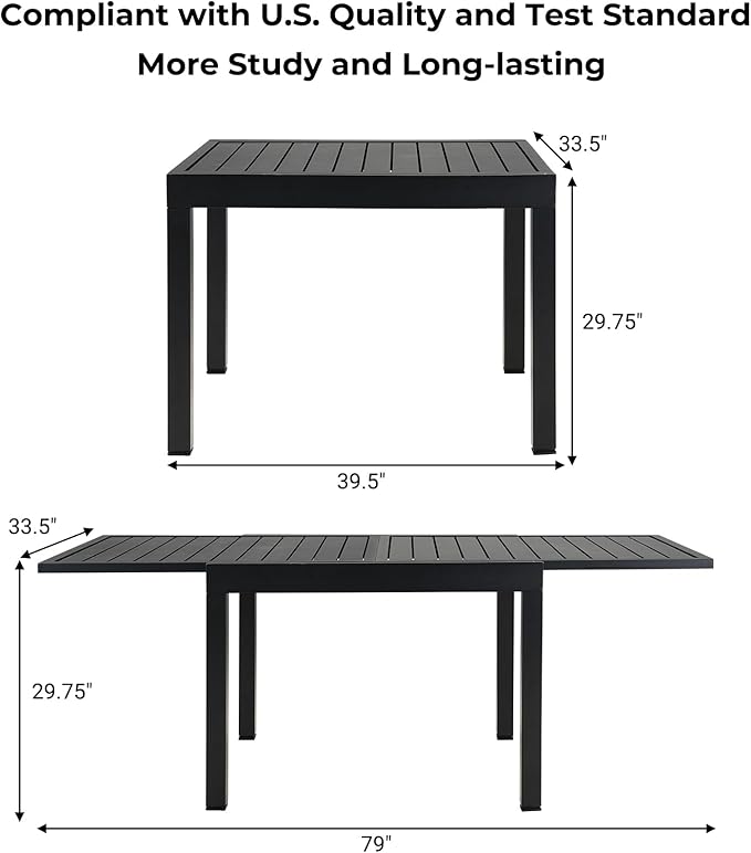 Grand patio 7-Piece Outdoor Dining Set for 6 with 1 Rectangle Expandable Table for 4-6 Person, Metal Woven Wicker Fixed Patio Chairs with Thickened Cushions for Yard, Poolside, Deck (Natural)