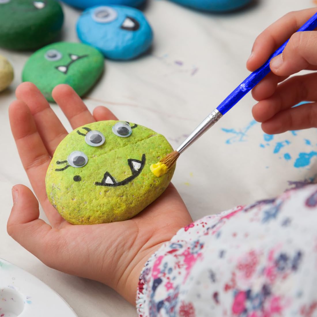 YISZM Large Rocks for Painting, 15PCS River Rocks for Painting, 3-4 Inches Flat Smooth Painting Stones for DIY Arts & Crafting