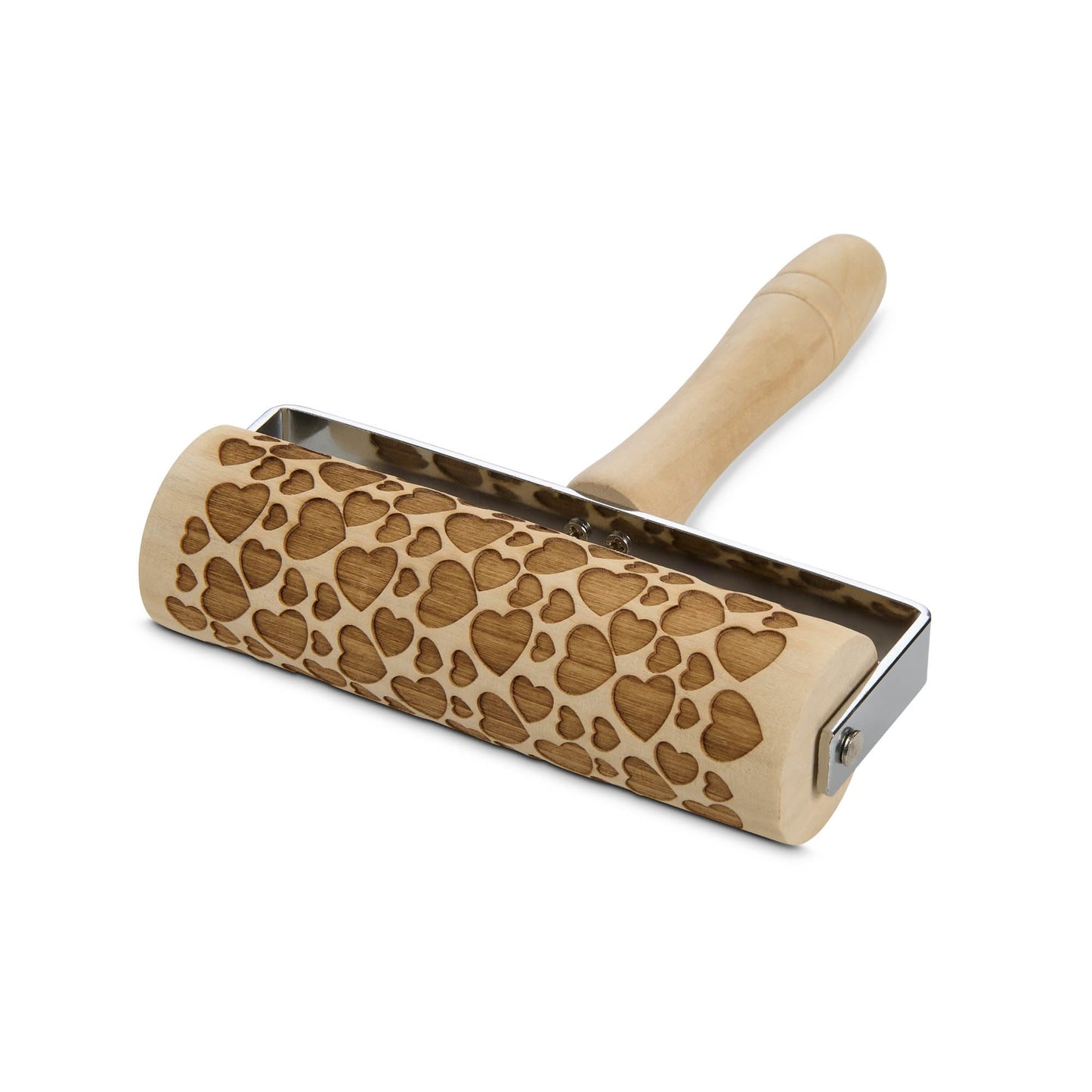 Mrs. Anderson’s Baking Mini Embossing Rolling Pin, Hearts Design, Poplar Wood and Chrome-Plated Iron