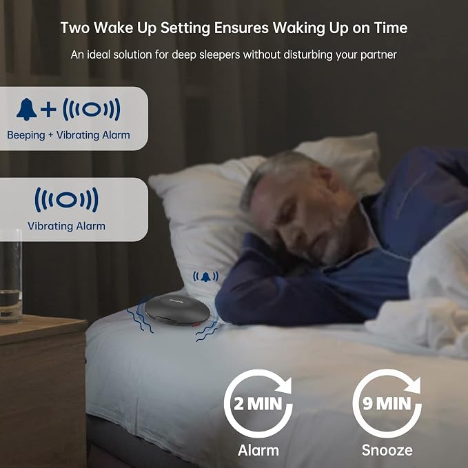 DreamSky Vibrating Alarm Clock for Heavy Sleepers Adults Under Pillow