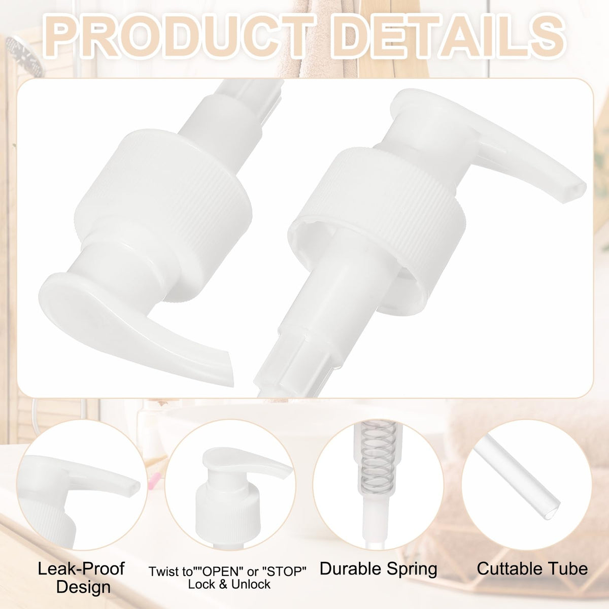 16 Pcs Soap Dispenser Pump Heads Soap Dispensers Top Pumps Replacement Switch Pumphead for Standard 24 (16 Count)
