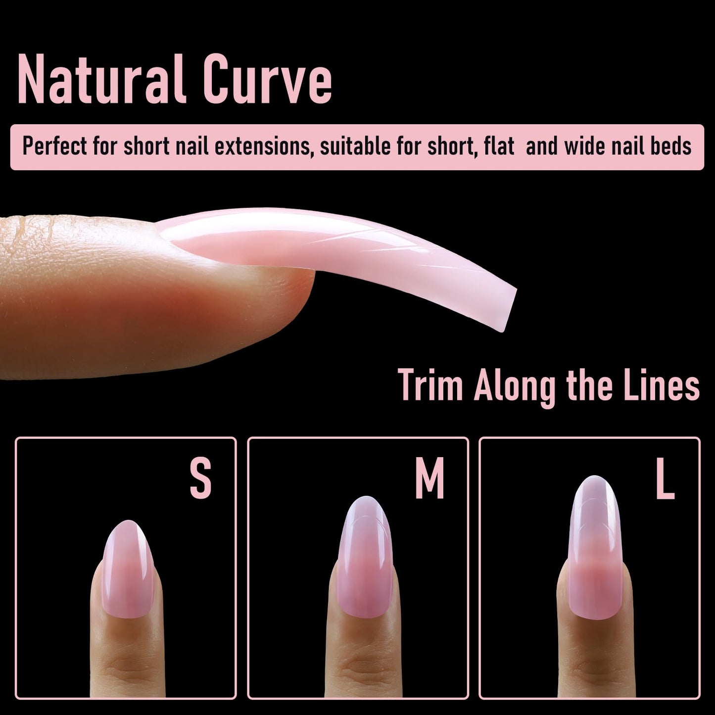 Wellquinn Curved Dual Forms for Polygel, Square Poly Gel Nails Forms for Nail Extension with Guide Lines Inside, Reusable Acrylic Nail Molds with French Guidelines for Builder Gel,15 Sizes 150Pcs