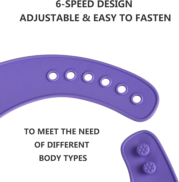 Adult Bibs for Men Women Adjustable Washable Silicone Adult Bibs for Elderly with Crumb Catcher (Purple)