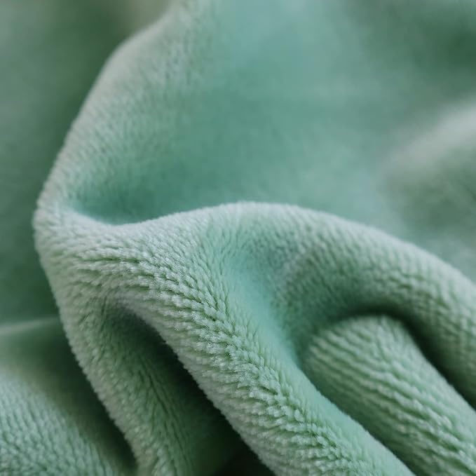 SOCHOW Flannel Fleece Blanket King Size, All Season Lightweight Super Soft Cozy Blanket for Bed or Couch, Celadon, 90" X 108"