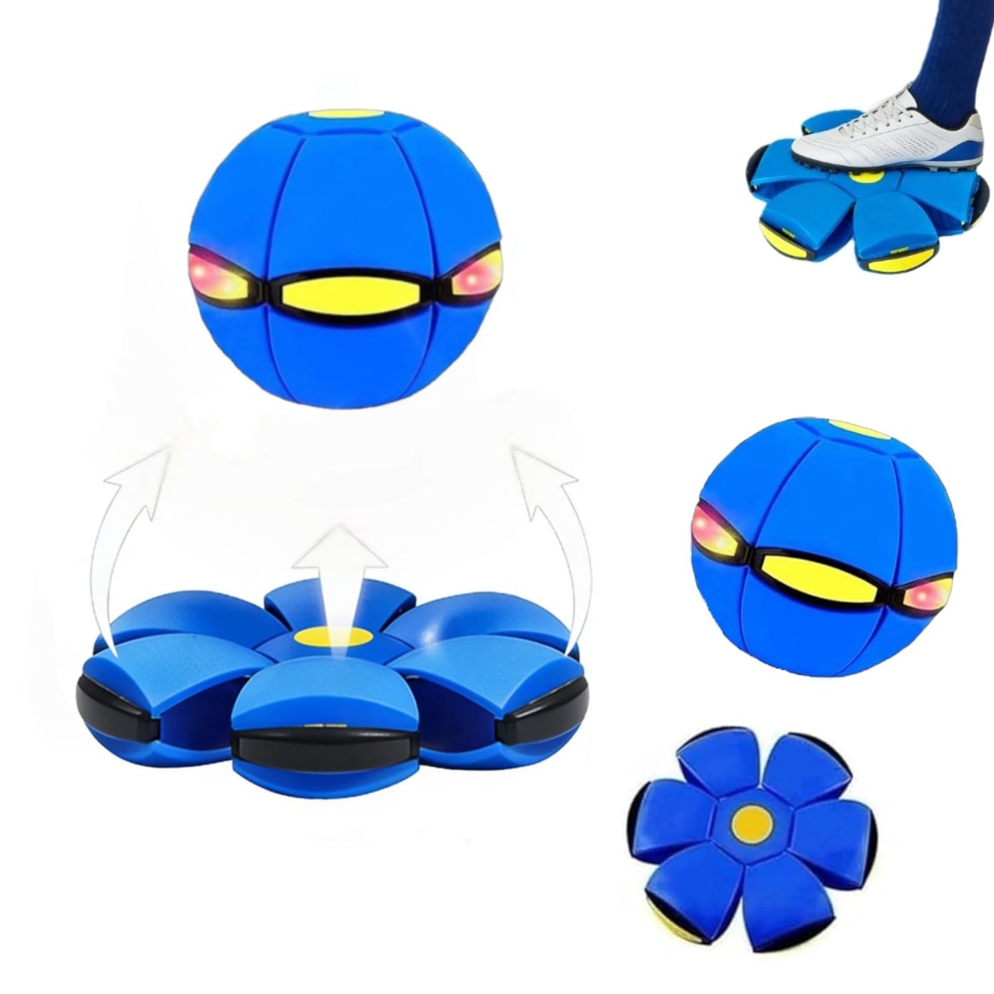 Xpcpekt Magic Meta & Flying Light Ball - 6-Color LED Shape-Shifting Toy for Indoor/Outdoor Play, Parent-Child & Pet Interactive Glow Pop Up Ball