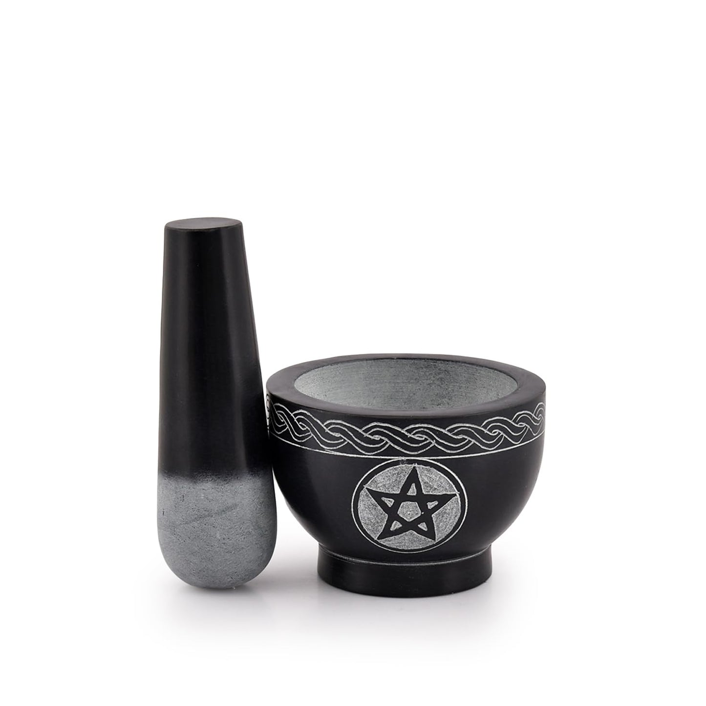 Kaizen Casa Mortar and Pestle Set Unique - Pestle and Mortar Bowl Solid Stone Grinder for Herbs Spice Guacamole Garlic Ginger Root