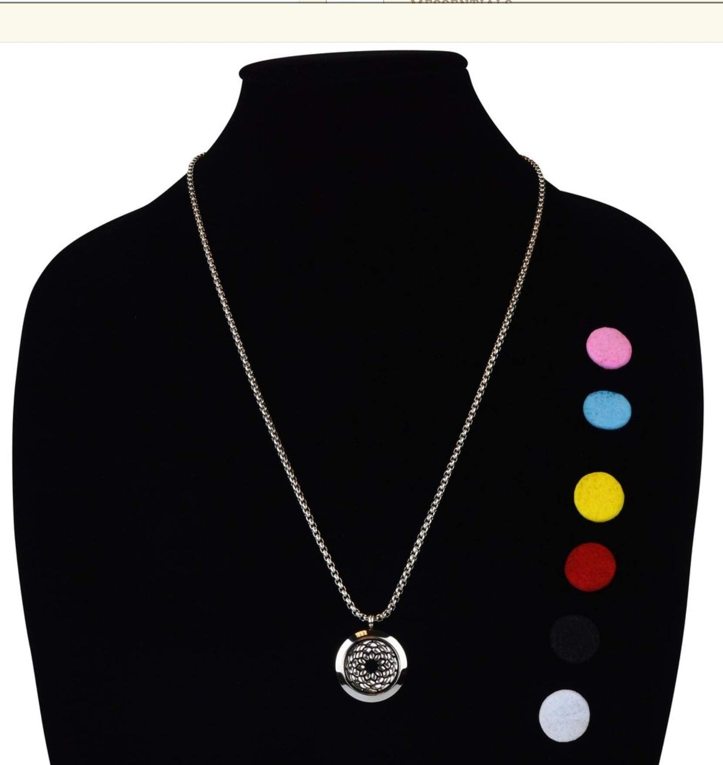 Wild Essentials Sunflower Essential Oil Diffuser Necklace, Stainless Steel Locket Pendant with 24 inch Chain, 12 Color Refill Pads, Customizable Color Changing Perfume Jewelry for Aromatherapy