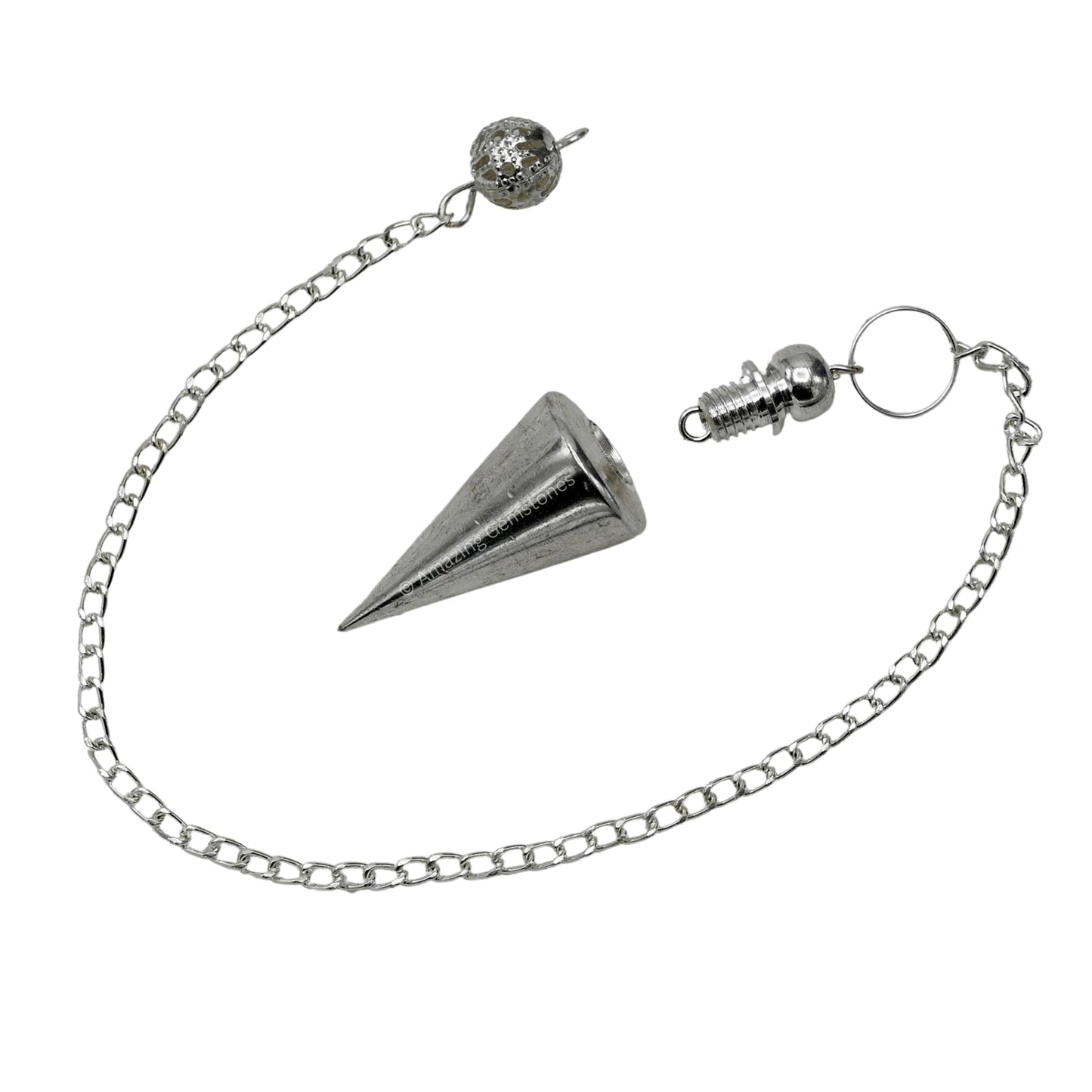 Amazing Gemstone Healing Metal Pendulums for Divination, Silver Flat Cone Steel Copper Pendulum High Energy Pendulo de Bronce Pendulos de Mesa MP30