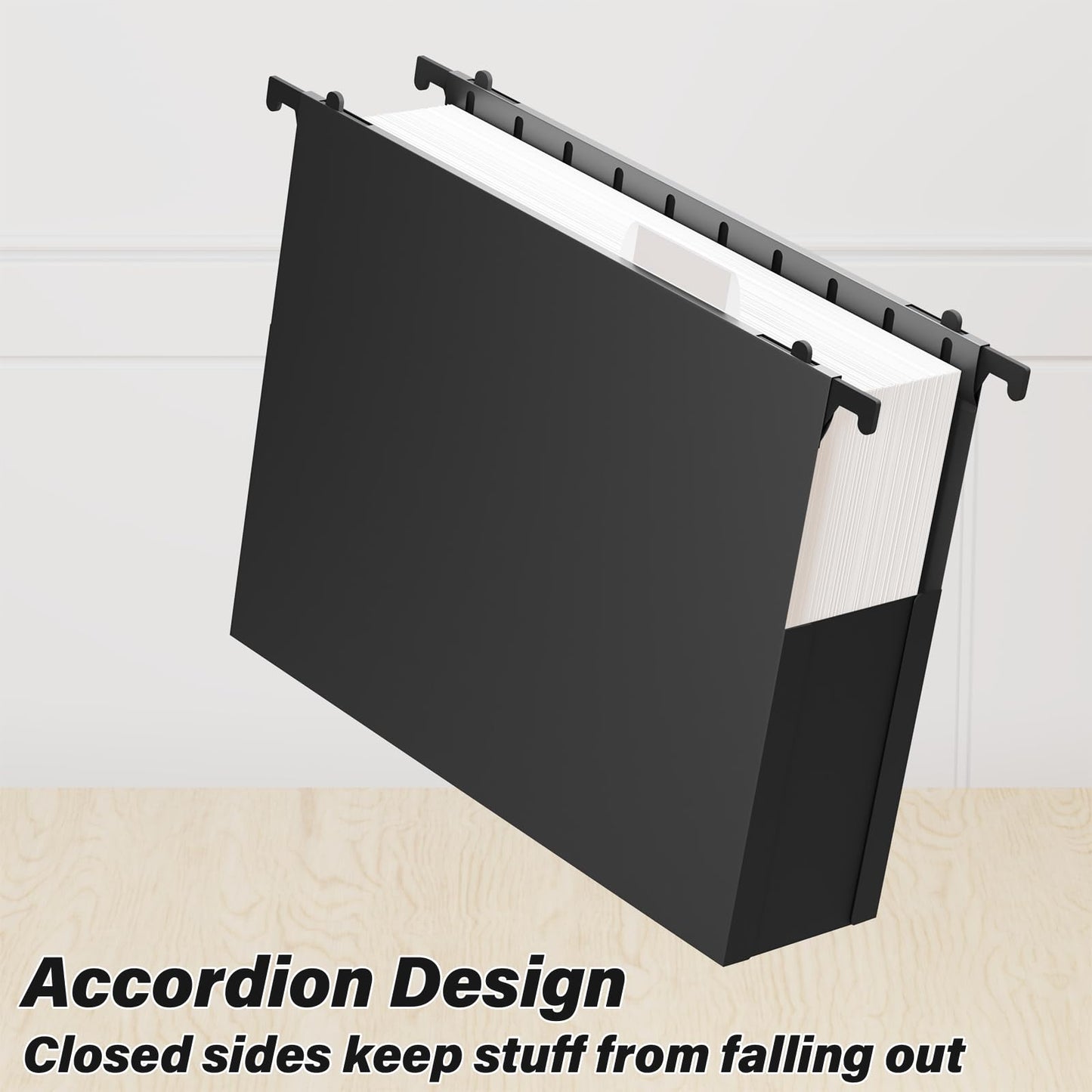 Ansook Plastic Hanging File Folders Letter Size,Heavy Duty 3" Expandable Hang Folder,6 Pack Extra Capacity File Cabniet Folders,Hanging File Organizer for Office School,File Folders Hanging with Tabs