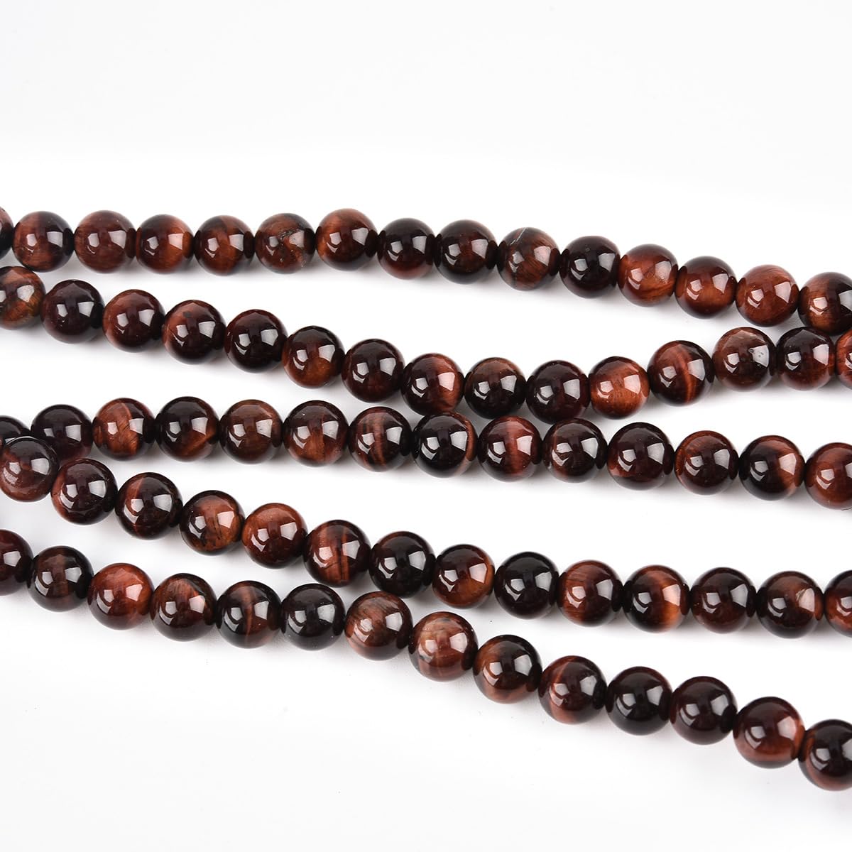Genuine Red Tiger Eye Beads for Jewelry Making Gemstone Semi Precious Stone Round 8mm Strand 15"(46-48pcs)