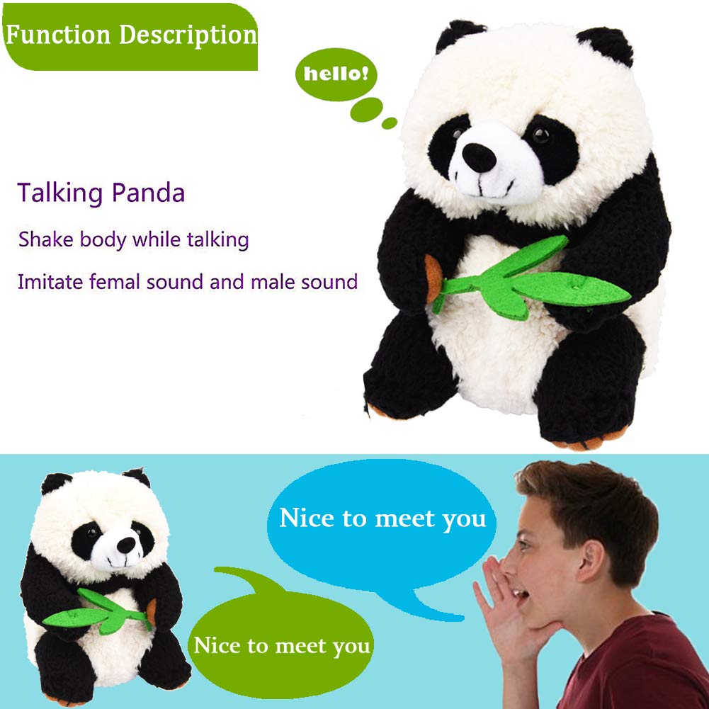 YOEGO Talking Toy, Plush Panda Cute Sound Effects with Repeats Your Said Voice, Best Buddy for Kids Gift