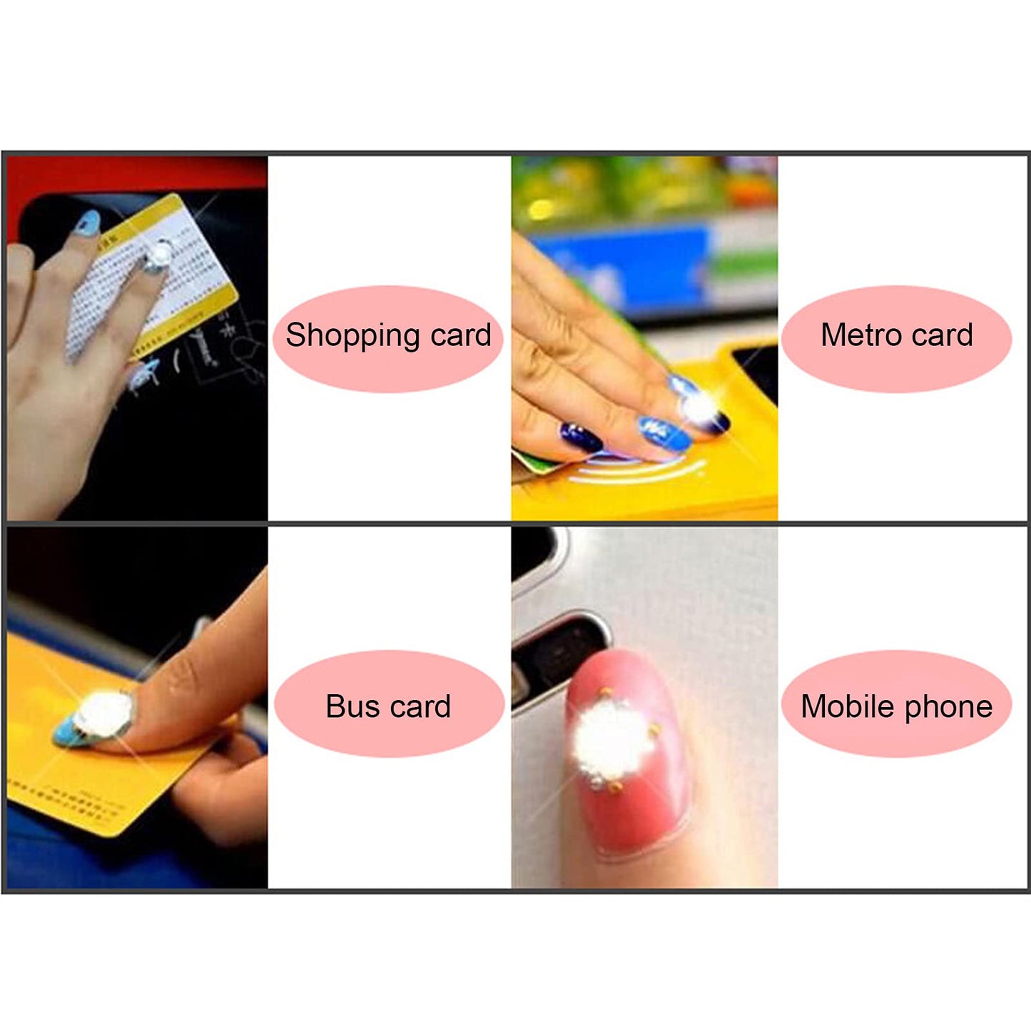 7pcs Nail Decoration Stickers with NFC Lighting, Self Adhesive Intelligent Stickers for Nails Art Design, Wholesale Business