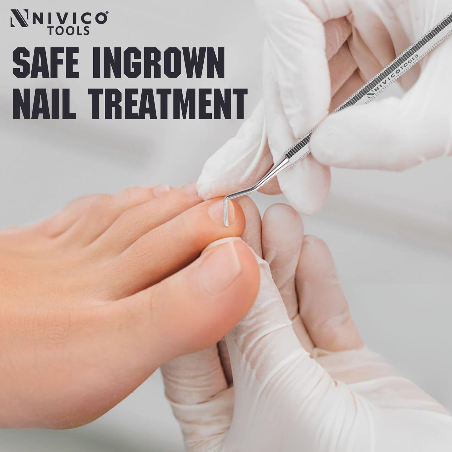 NIVICO Flat Handle Nail Pusher And Cuticle Pusher Tool | Excavator Solid Cuticle Remover, Nail Cleaner & Scraper for Nail Techs, Manicure & Pedicure Essentials