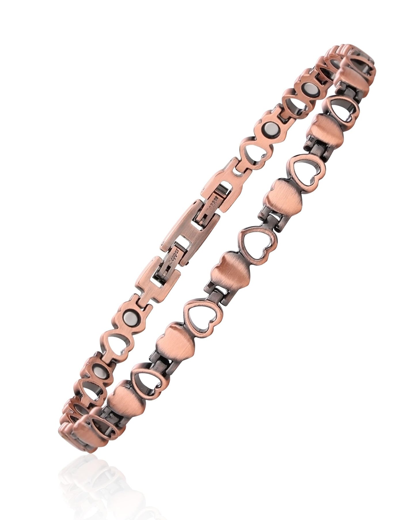Fashtour 99.99% Pure Copper Magnetic Bracelet for Women, Heart Wire Design Adjustable Jewelry with 3800 Gauss Magnets, Elegant Gift Box
