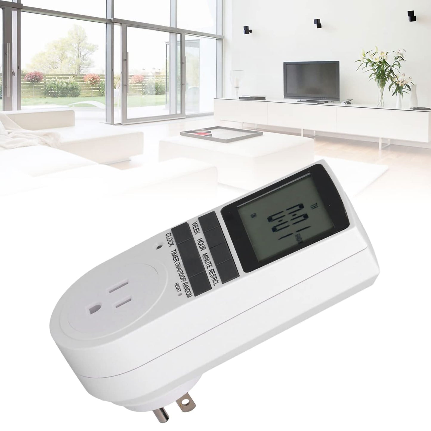 Programmable Digital Smart Plug for Lights Fans Aquarium 7-Day Cycle Timer 12/24 Hour US 120V Outlet