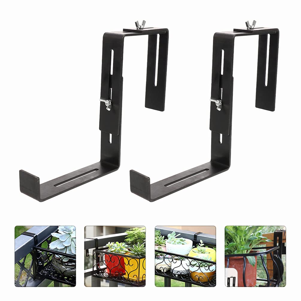 JINZBO Corner Bracket,Shelving Brackets, 4PCS Hanging Plant Bracket Universal Planter Box Bracket Railing Flower Pot Bracket Window Box Bracket