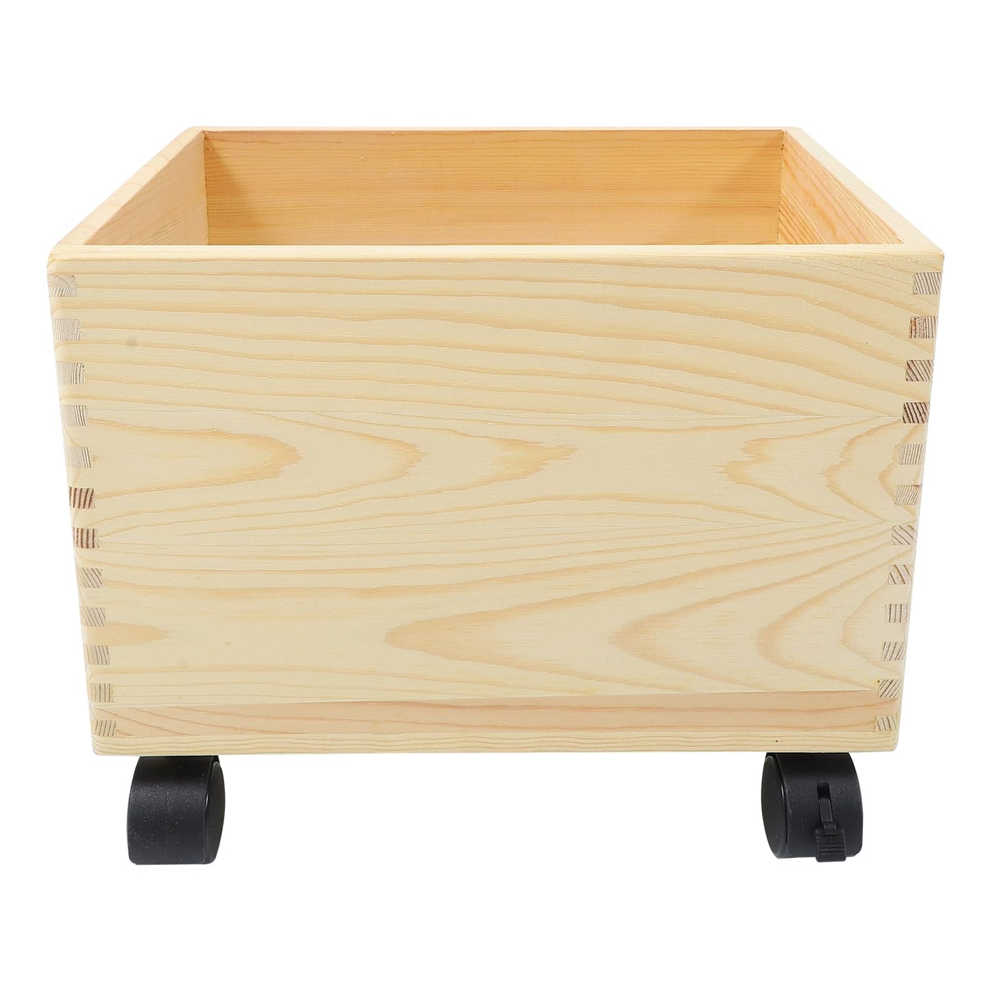 Wooden Storage Box 12.59X10.23X9.92In Portable Sundries Organizer Multi-Functional Household Storage Bin for Toys Holder and Clothes Case