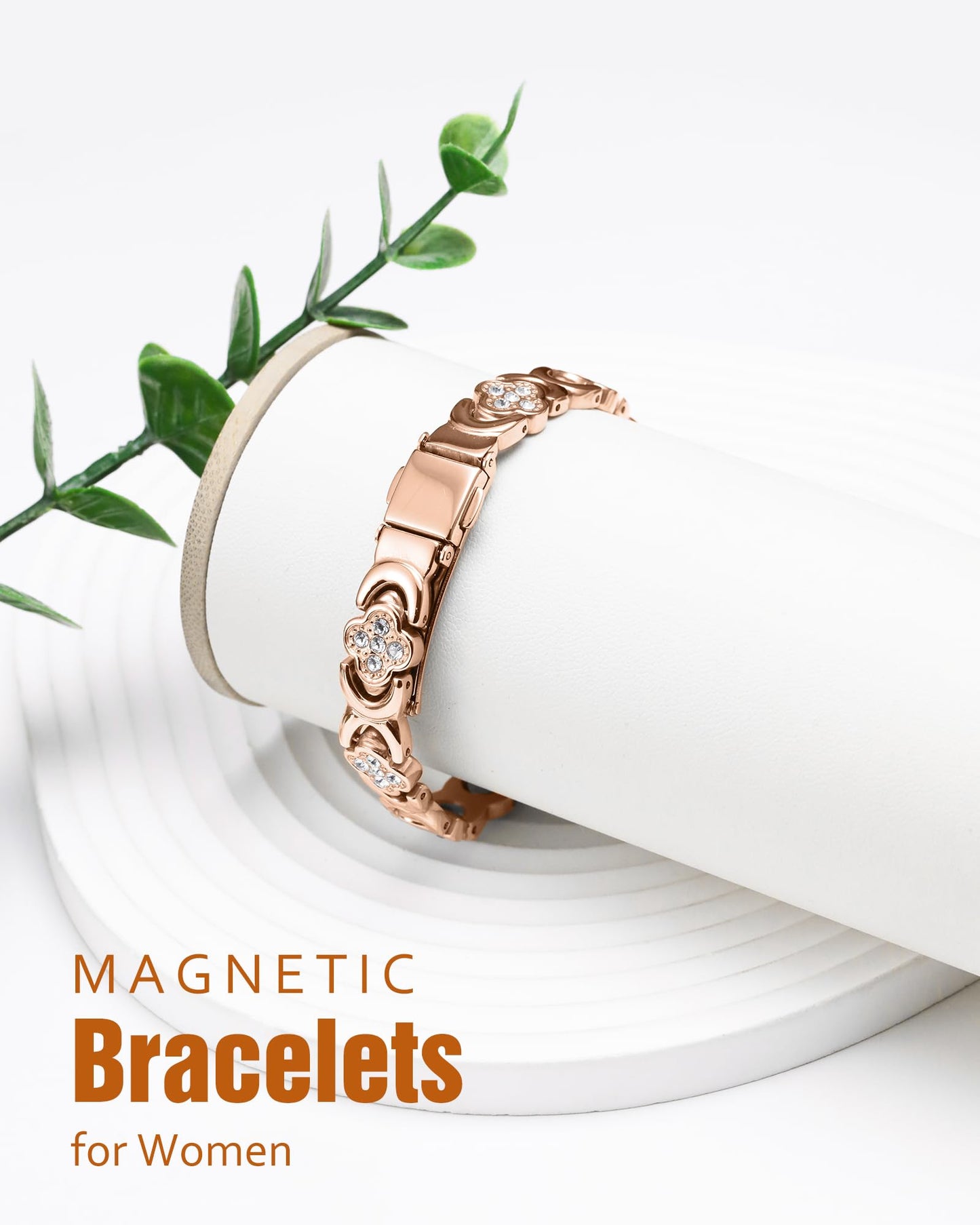 Jecanori Copper Bracelets for Women&Ring, Pure Copper Magnetic Bracelet with 3500 Gauss Magnets,Ideal Gift